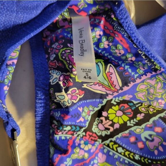 "Vera Bradley " Woman's bikini top  Size: Small  blue/Embroidered floral NWT - Picture 5 of 8